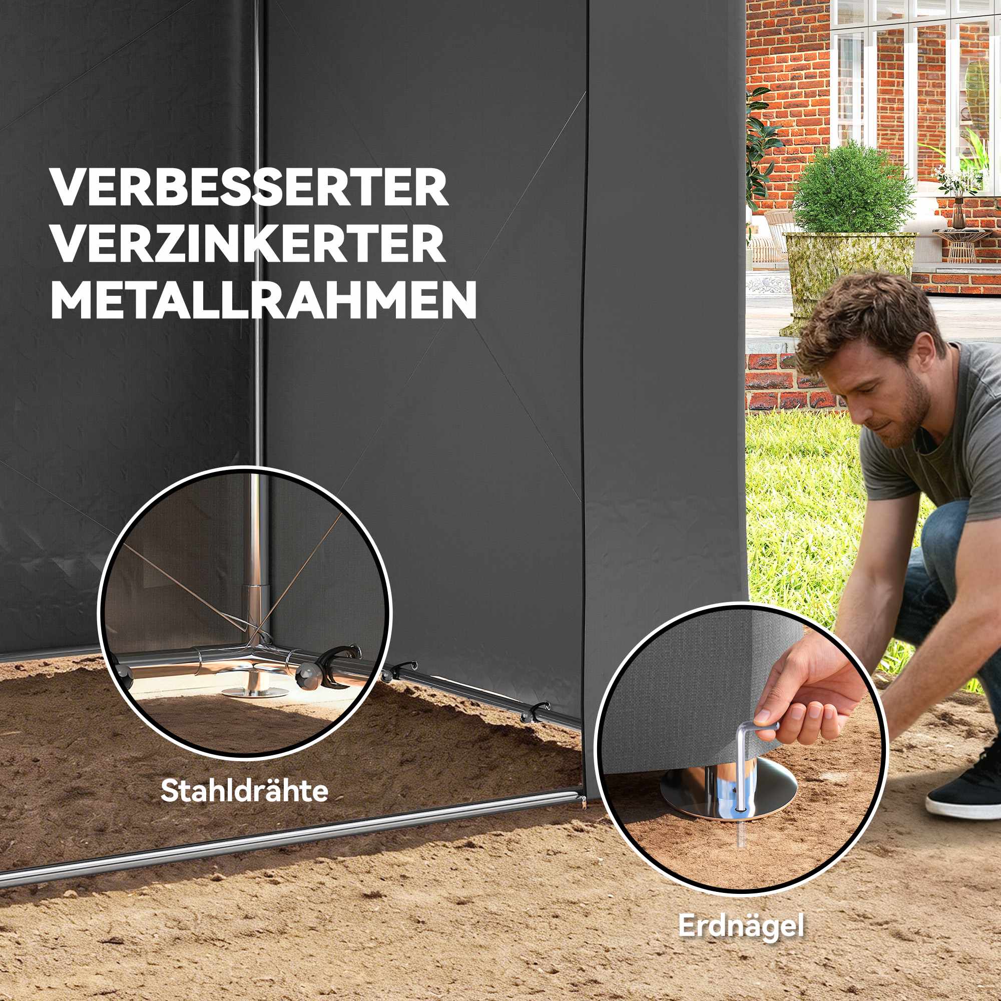 Vattentätt utomhusskydd, 2,5x1,8m, rulldörr