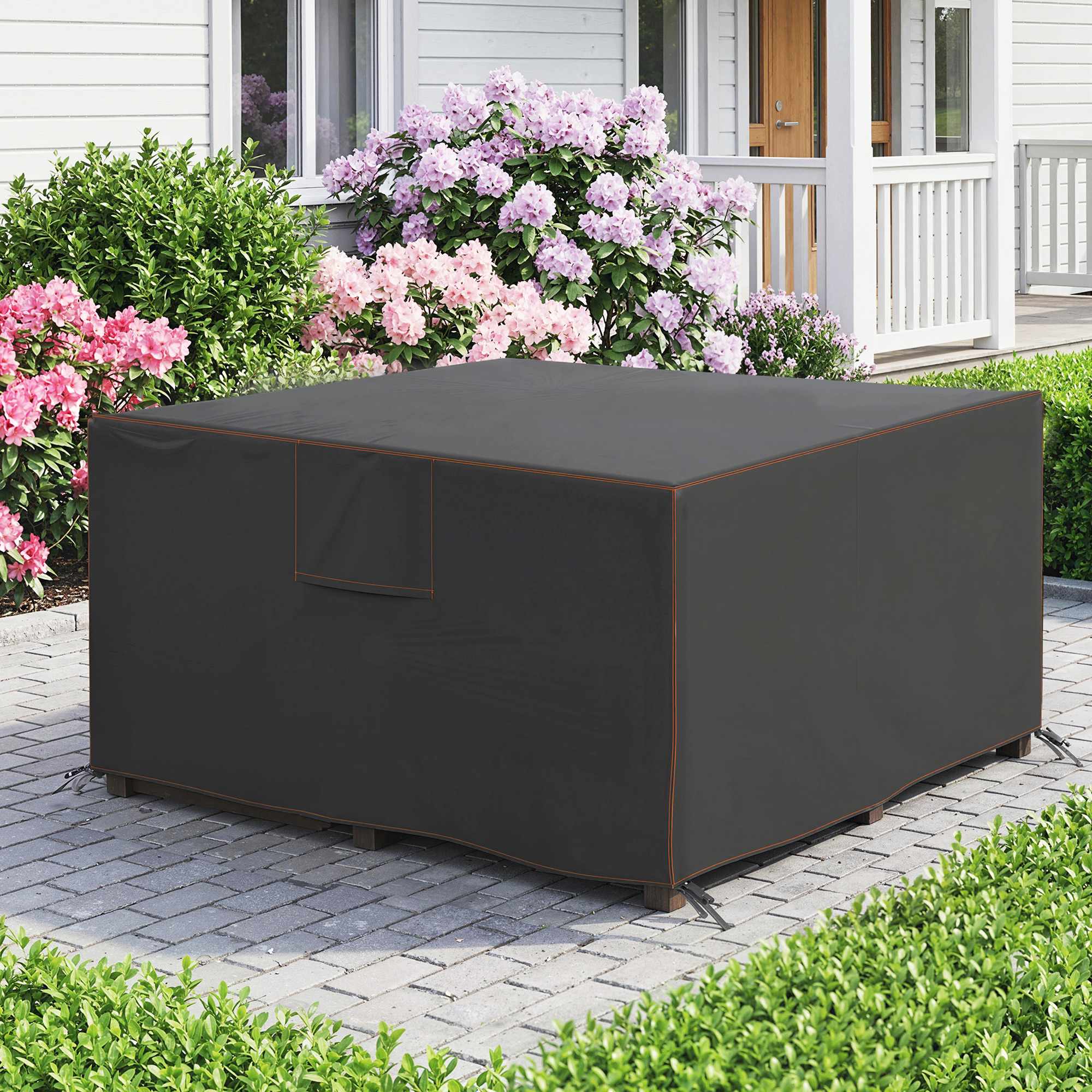 Vattentätt överdrag för trädgårdsmöbler, 420D Oxford, 125x125x74cm