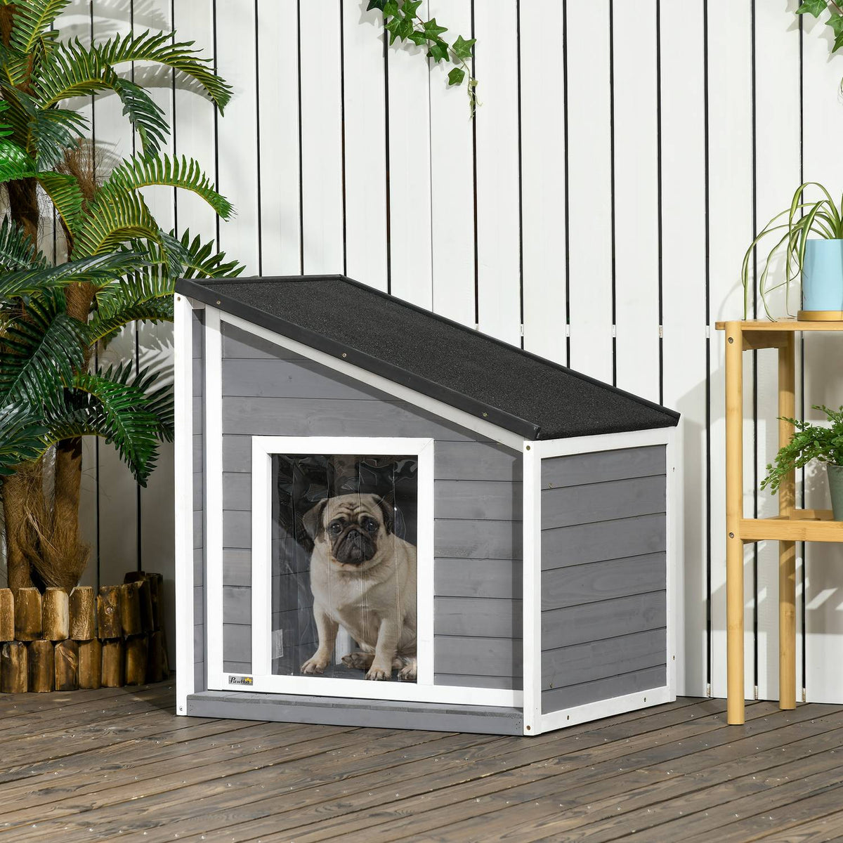 Niche en bois de sapin résistante aux intempéries avec toit bitumé, 77 cm