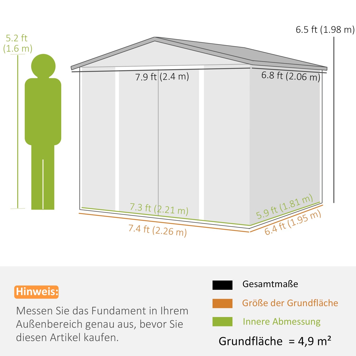 Väderbeständig teakstål Trädgårdsbod, 4,4m², skjutdörr