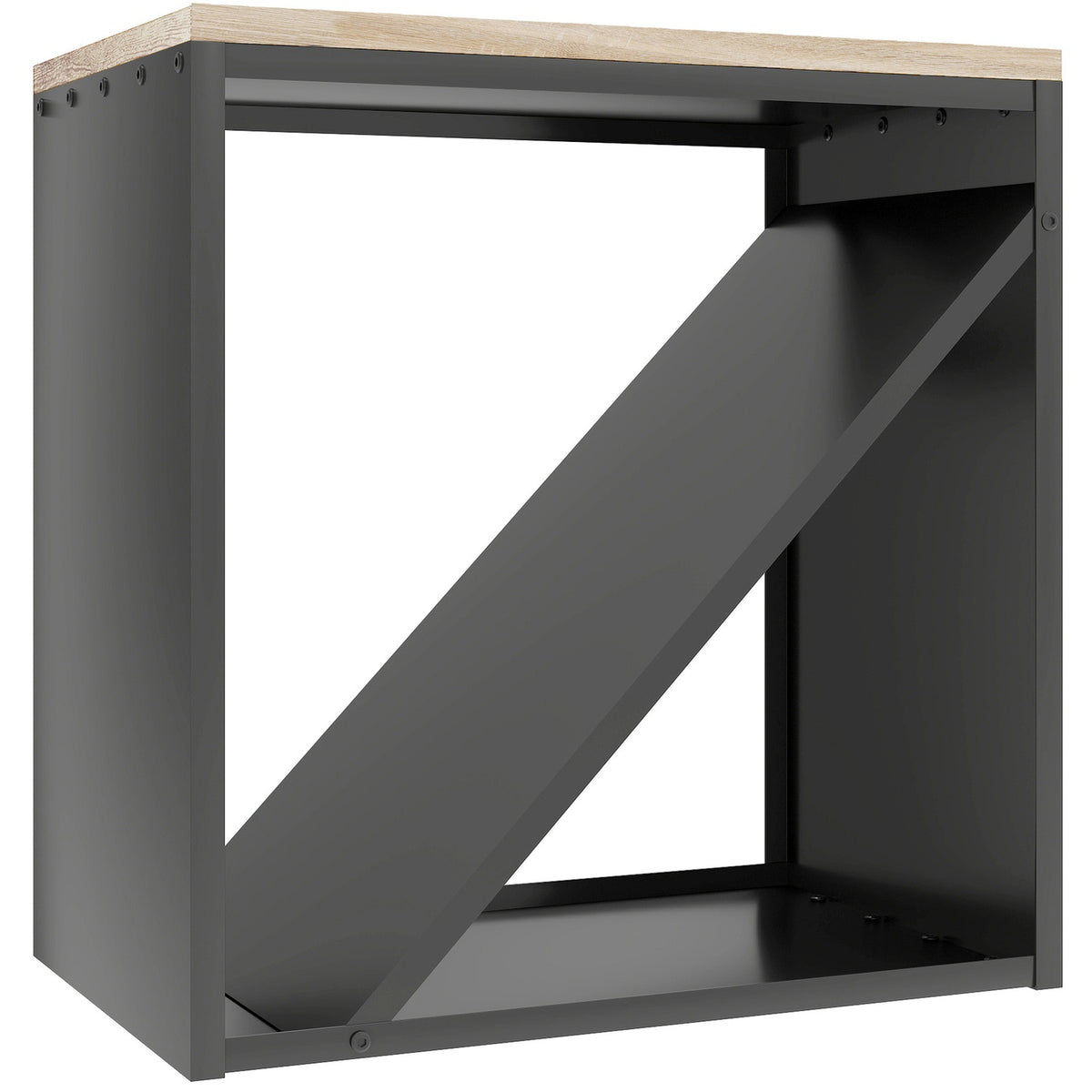 Vedhylla för inomhusbruk, 2-i-1 metallavdelare, 58x36x60cm