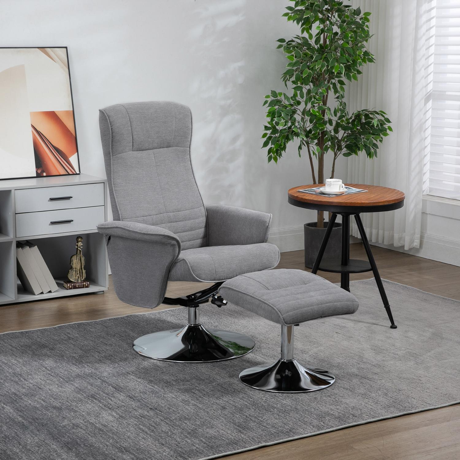 Velvet Grey Liggande TV-stol, Vridbar, Stöder 150 kg