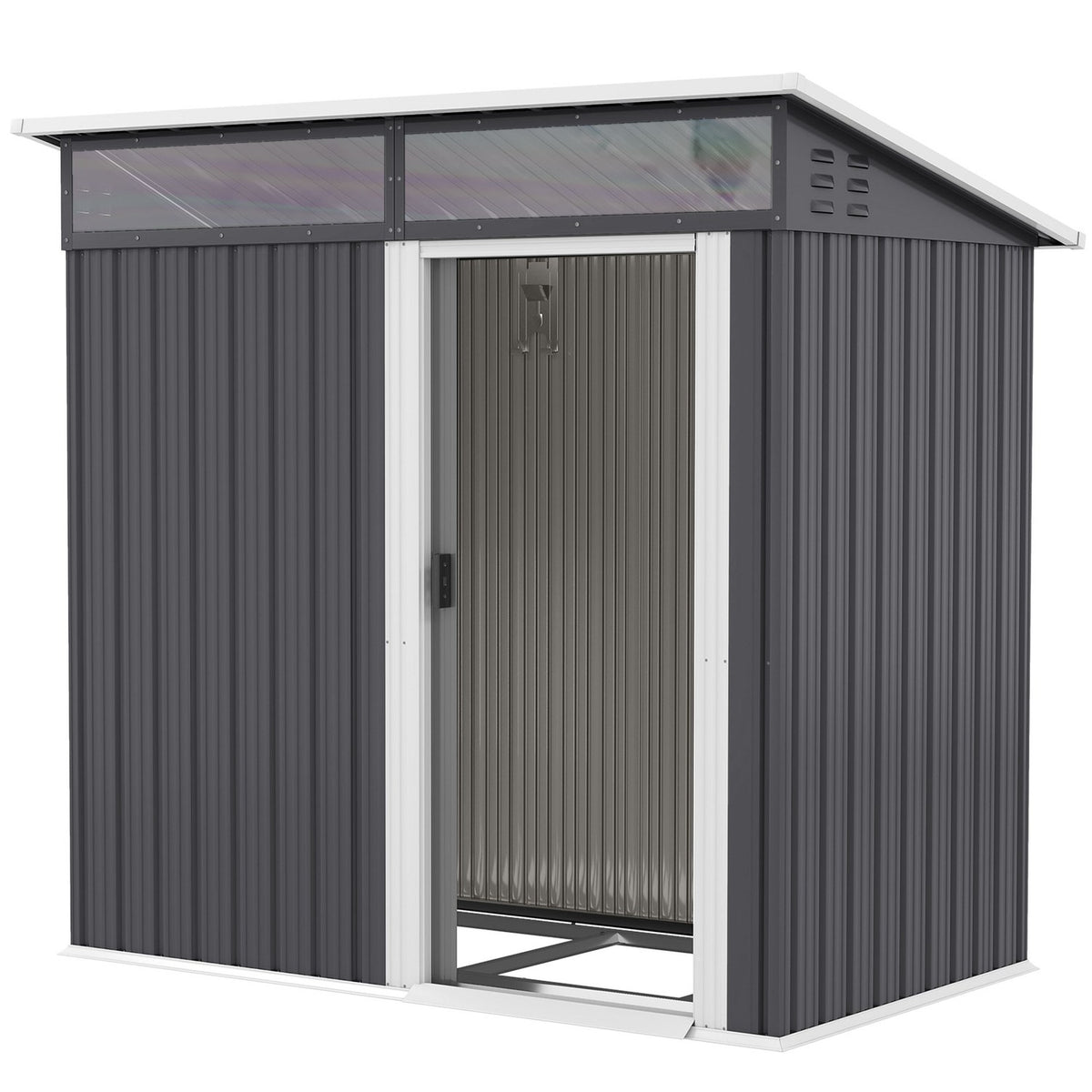 Abri à outils en métal 1,9 m² avec porte coulissante et fenêtre