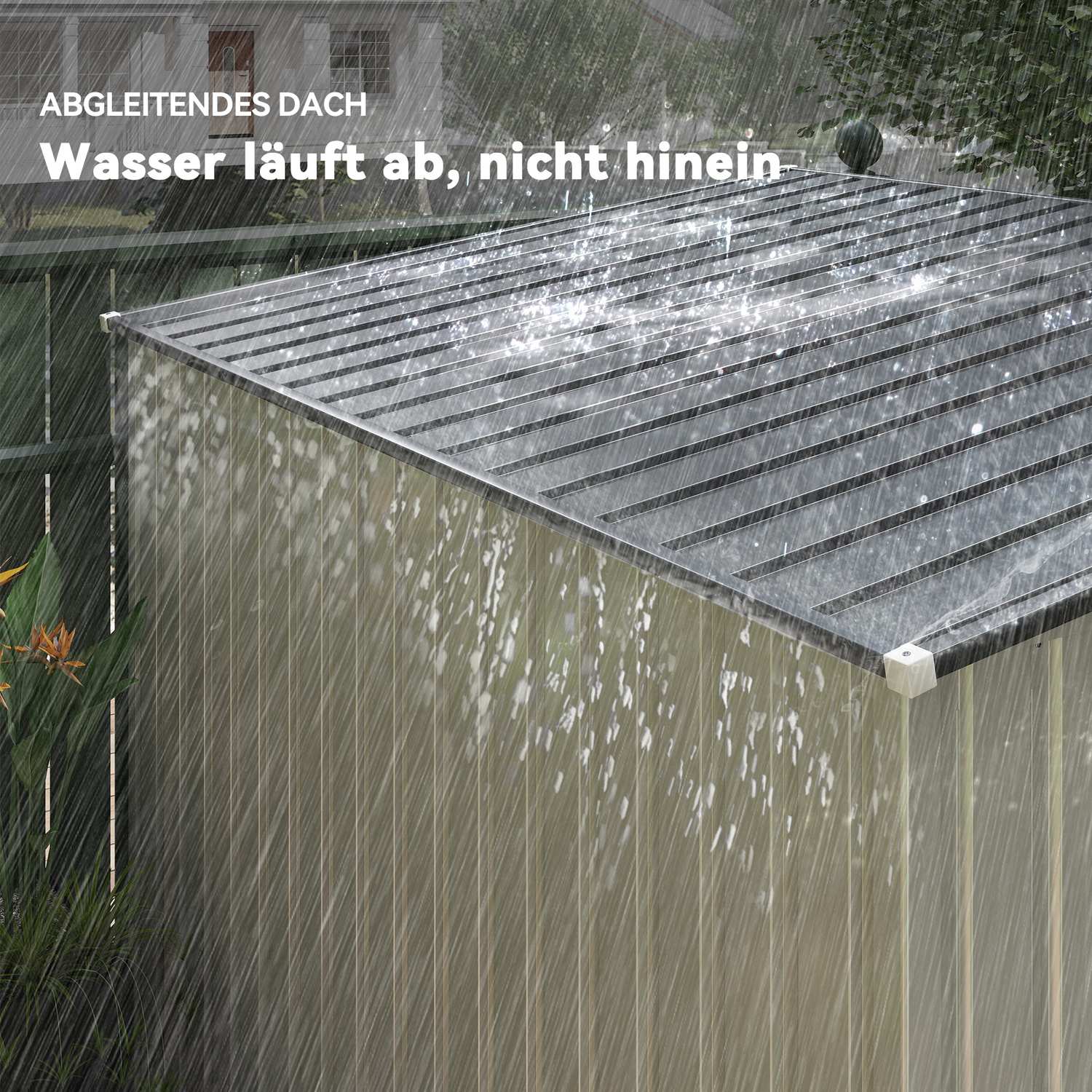 Verktygsskjul i metall 2,81m² 154x206,5x181 cm verktygsbod med takfundament