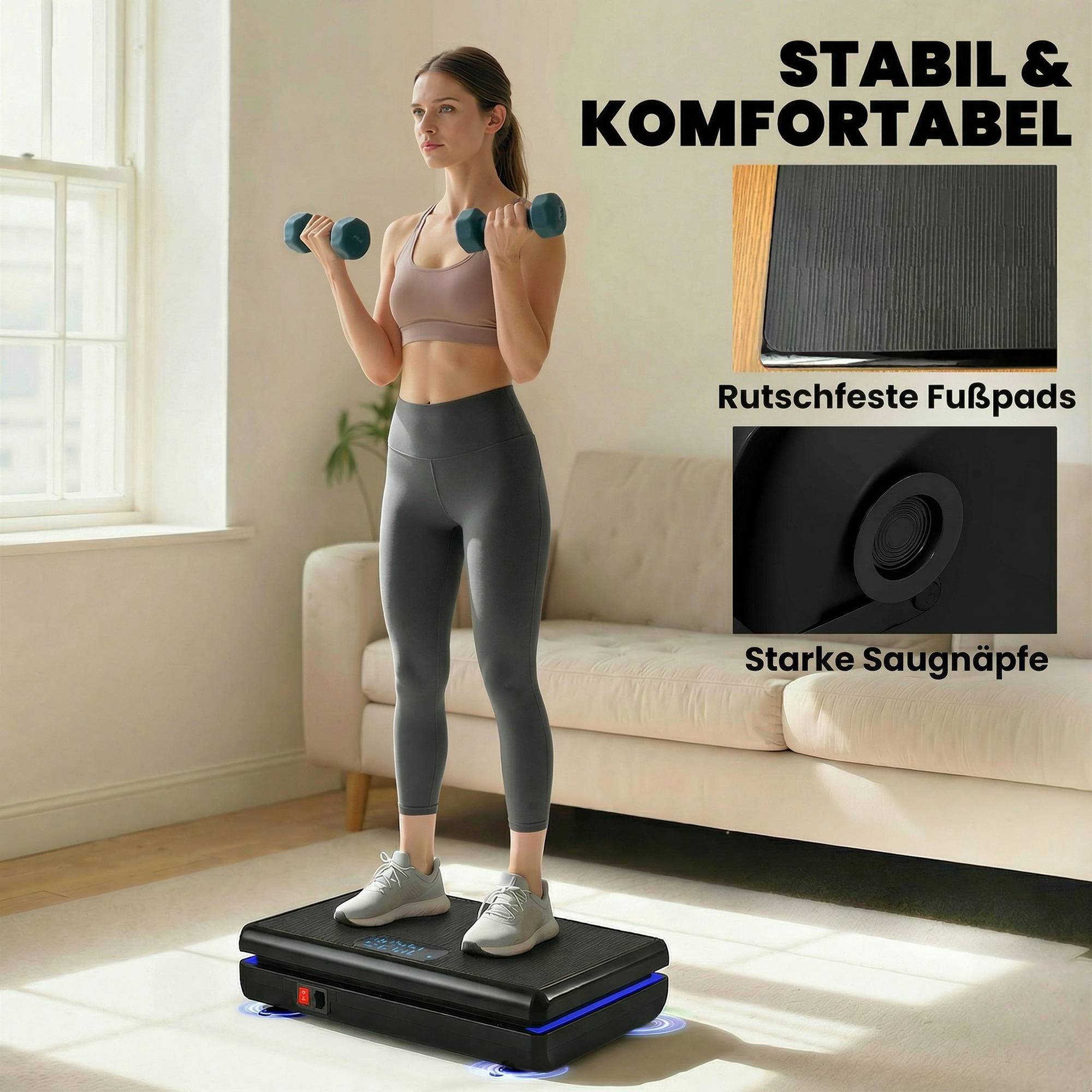 Vibrationsplatta med 120 nivåer, motståndsband, LED-display
