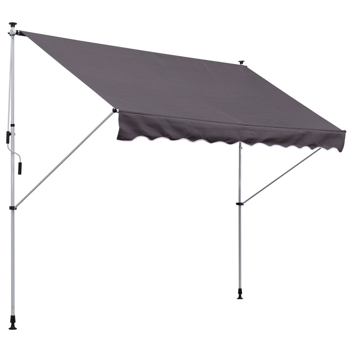 Store banne en aluminium, manivelle, 300x150Cm gris