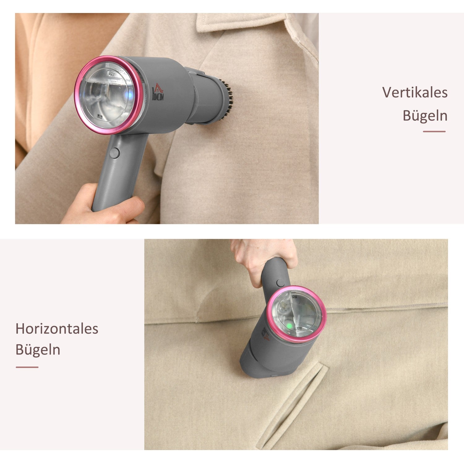 Vikbar ångstrykborste, 160 ml vattentank, 1520W