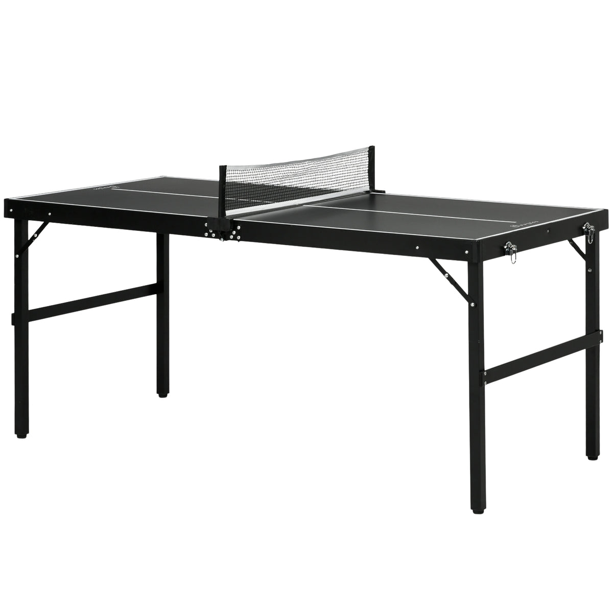 Mini set de ping-pong pliable avec filet – aluminium noir