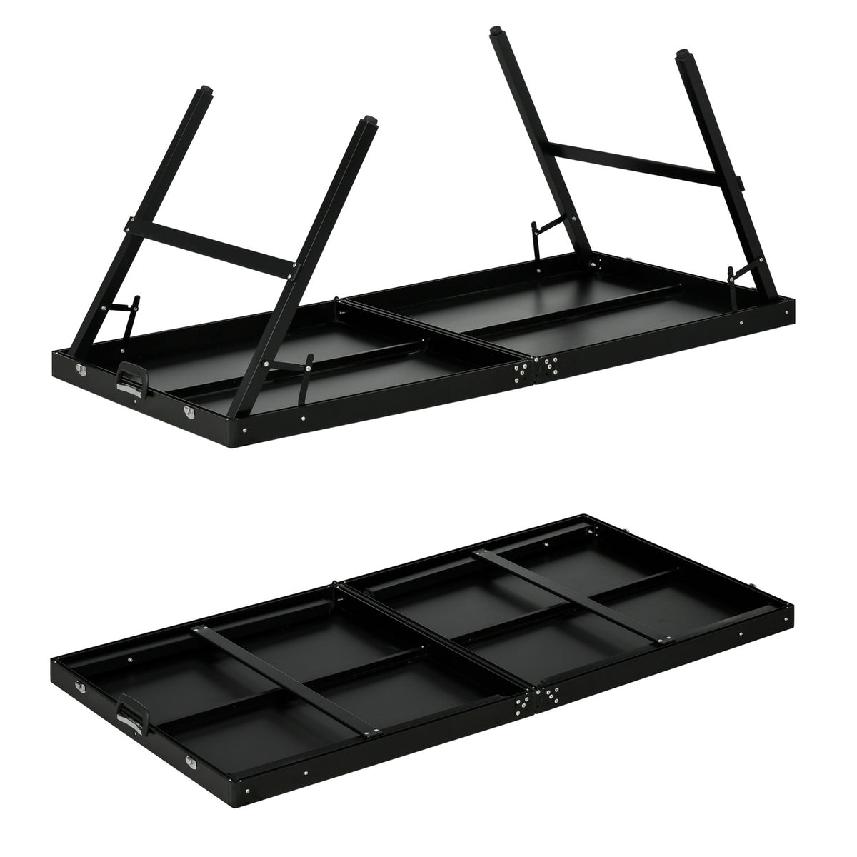Mini set de ping-pong pliable avec filet – aluminium noir