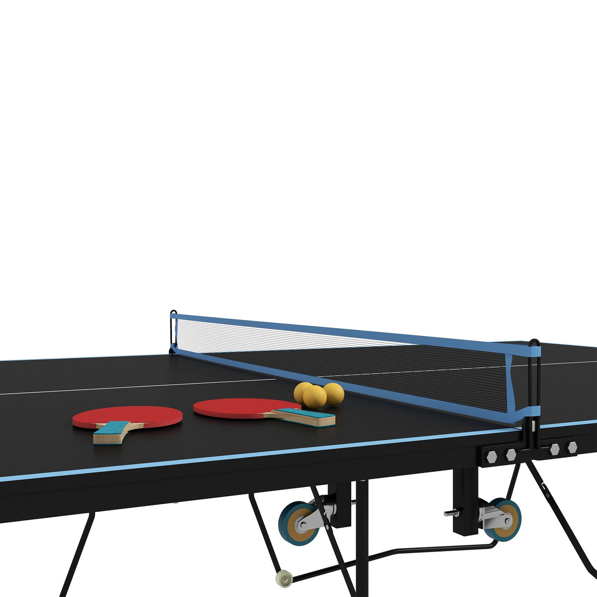 Faltbarer Outdoor-Tischtennistisch, Räder und Netz inklusive