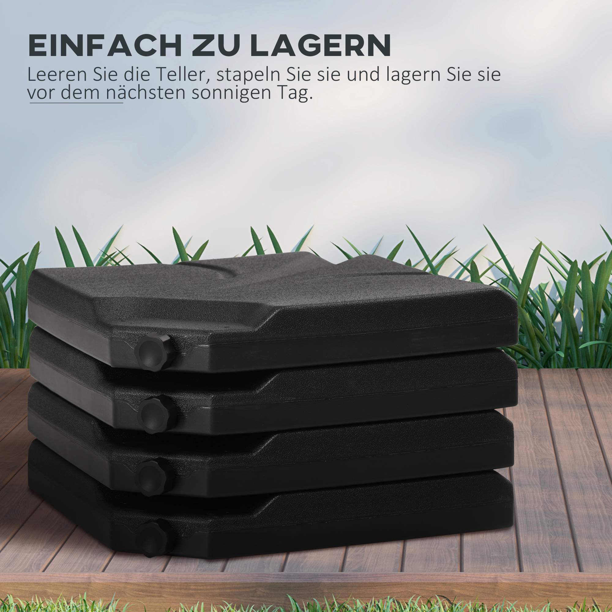 Vikter för parasollfot, HDPE, 56 kg kapacitet