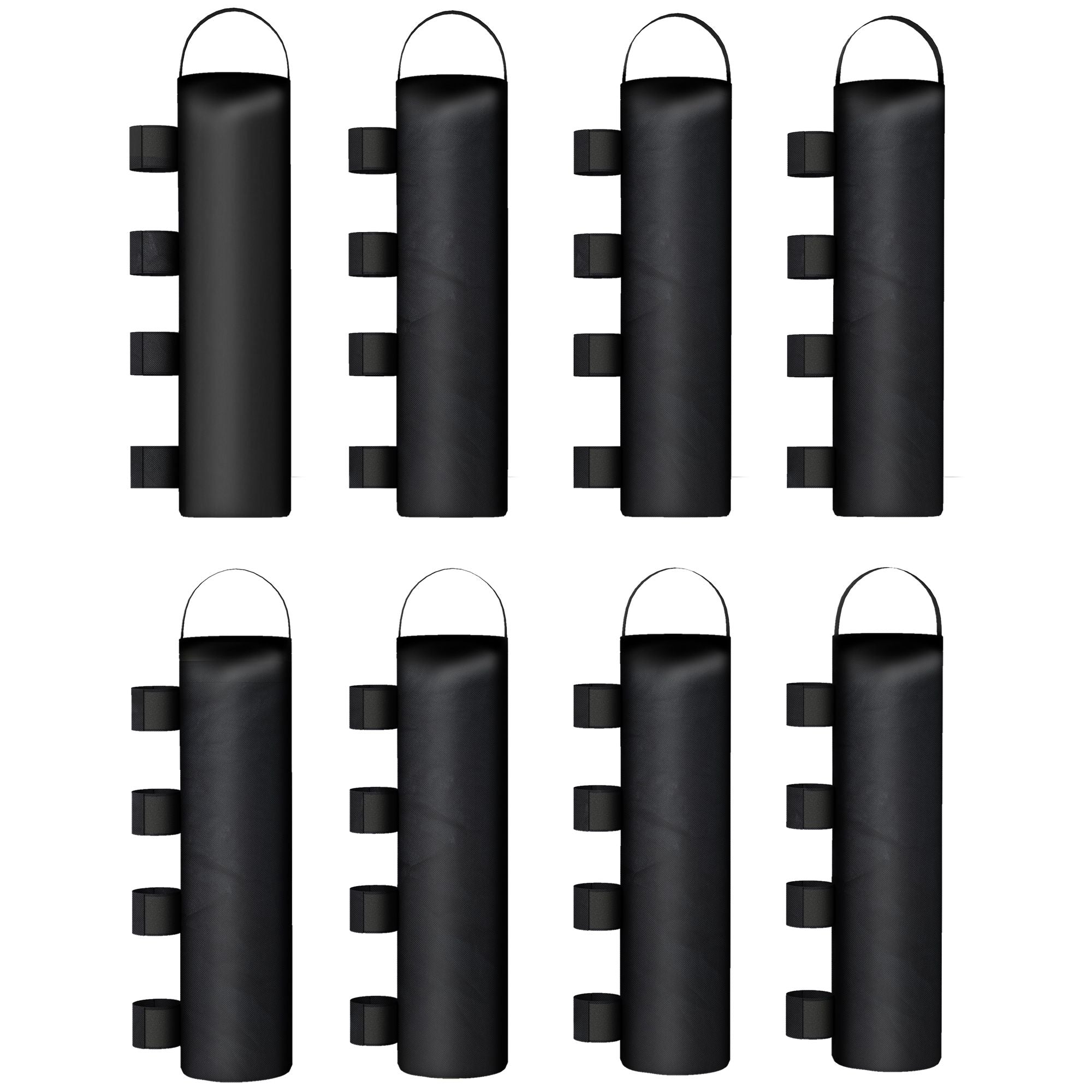 Viktpåsar för skyddstak, 8-pack, 600D Oxford, utan sand, svarta