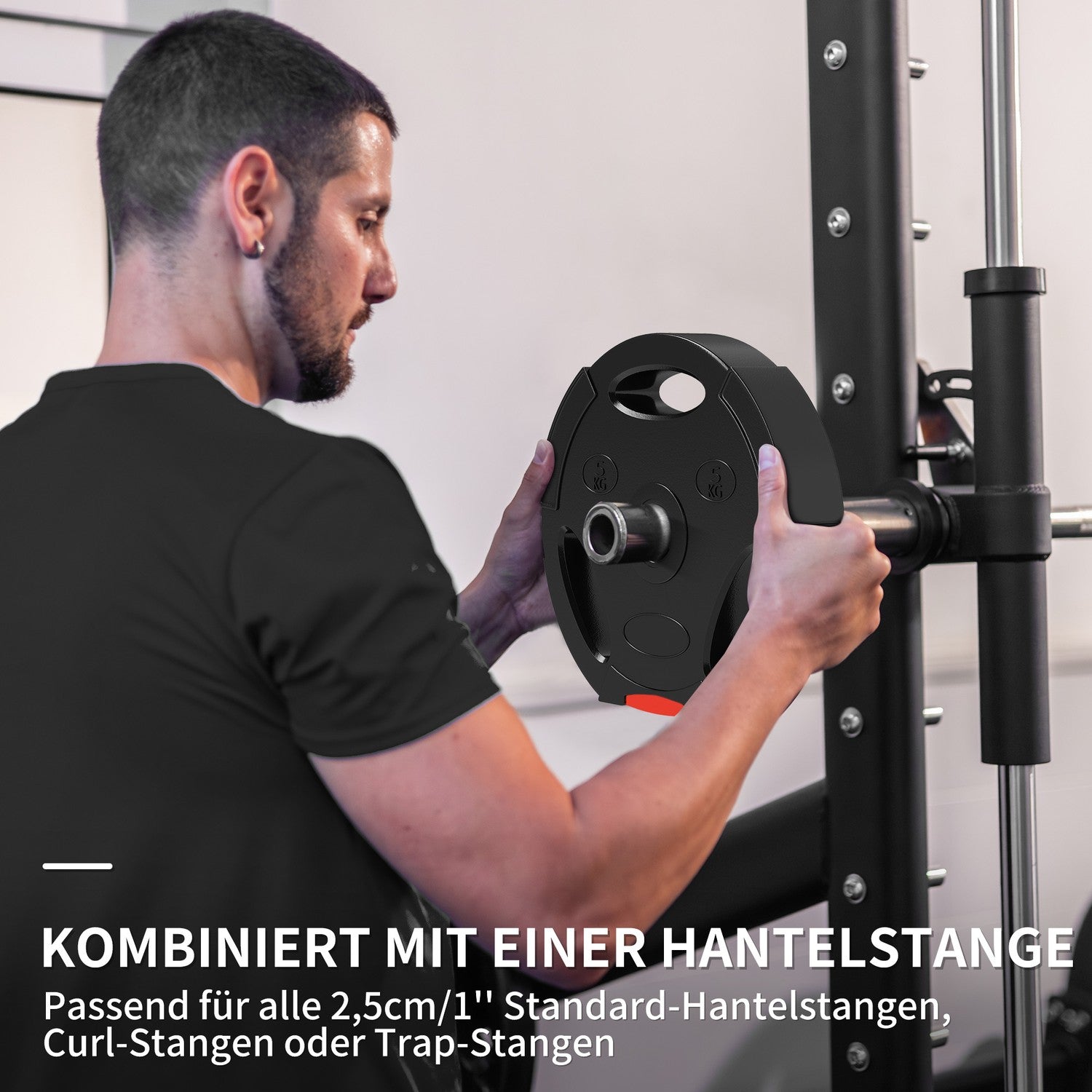 Viktset svart hantel, 4-pack – 2x5kg, kompatibel Ø30mm