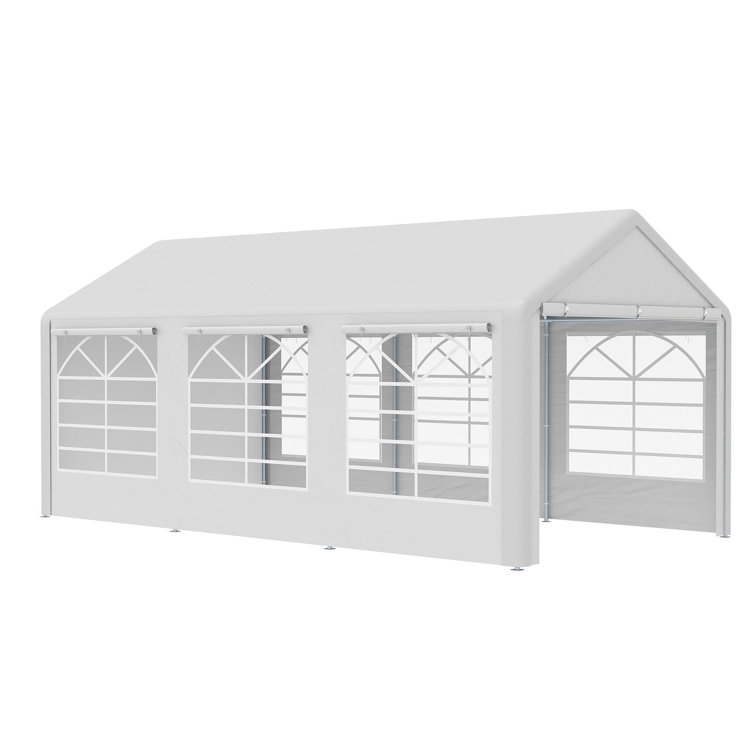 Vitt paviljong partytält, 3x6m, med 4 sidoväggar