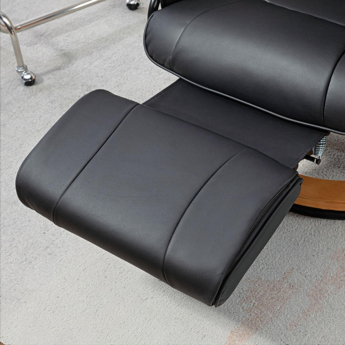 Poltrona relax girevole, similpelle, nero, capacità 150 kg