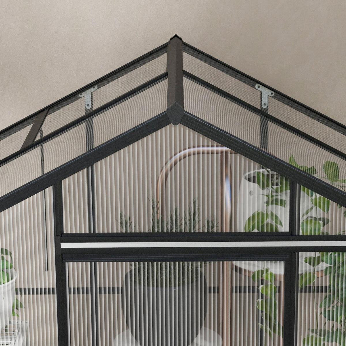 Serre en aluminium avec fenêtre et porte coulissante, 2,51 m²