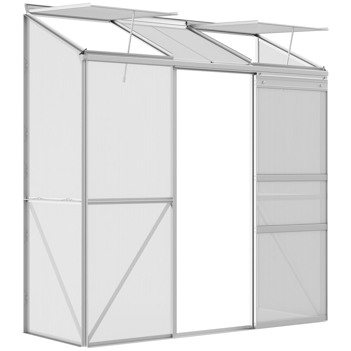 Serra in policarbonato con porta scorrevole per il giardino