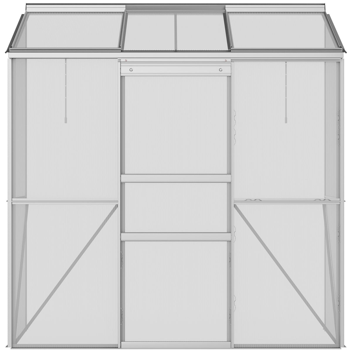 Gewächshaus aus Polycarbonat mit Schiebetür für den Garten