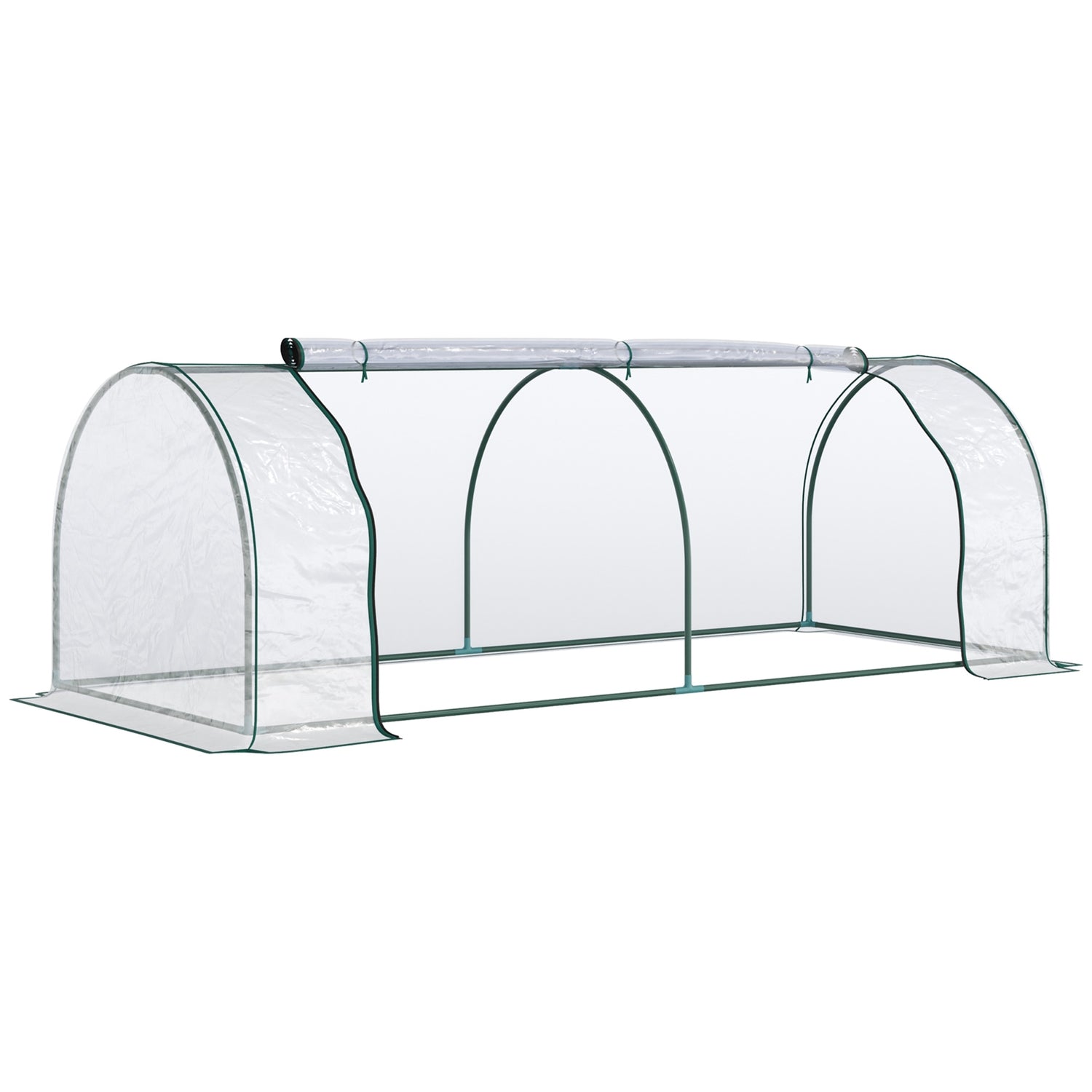 Växthus i stål PVC med dörr – 250x100x80cm kall ram
