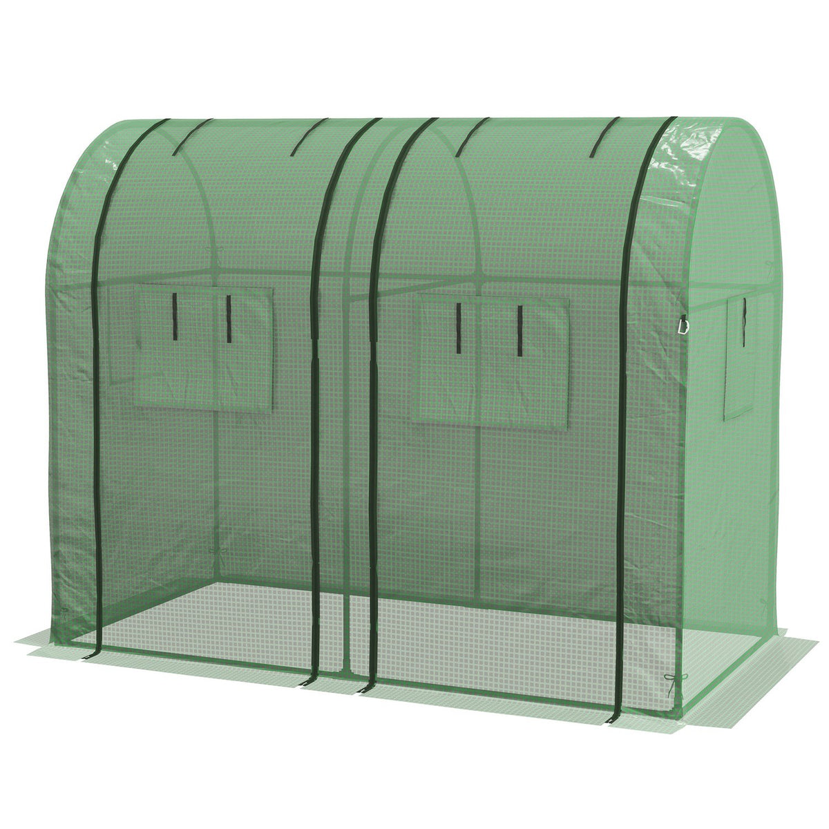 Serra con protezione UV, 2 ante, finestre laterali, materiale PE