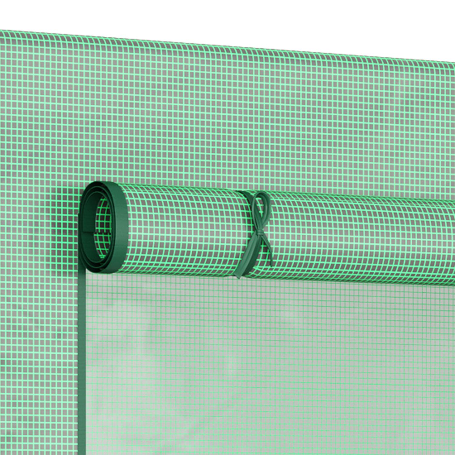 Växthus med rulldörr, 200x76x168 cm, vintertät PE-film