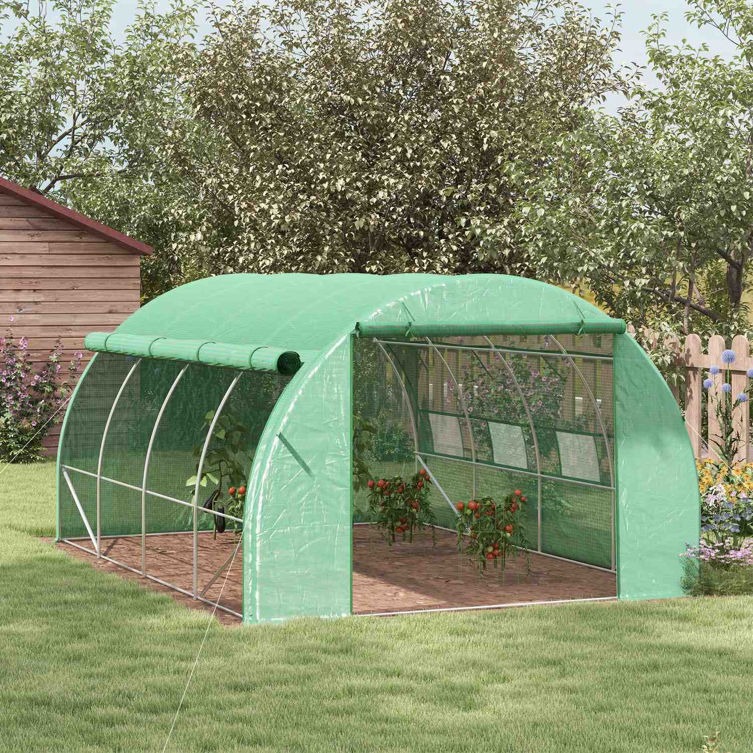 Växthuspolytunnel – Walk-In, UV-skyddad, 3,97x3x2M