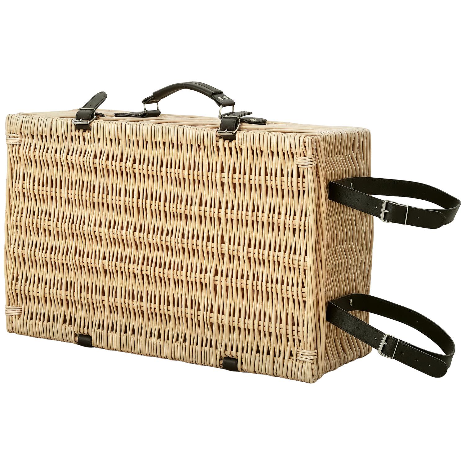 Willow Wood Picknick Korg Set för 4 med kylare och filt