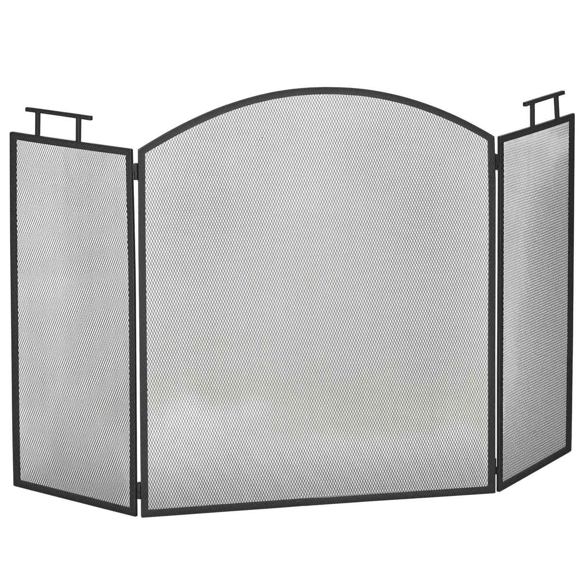 Öppen spisskärm, hopfällbar metallgnistskydd, svart, 110x24x76,5 cm